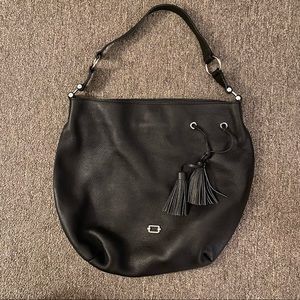Leather bucket bag